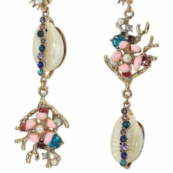 Betsey Johnson Jewelry - Betsey Johnson FLOWER SEASHELL EARRINGS